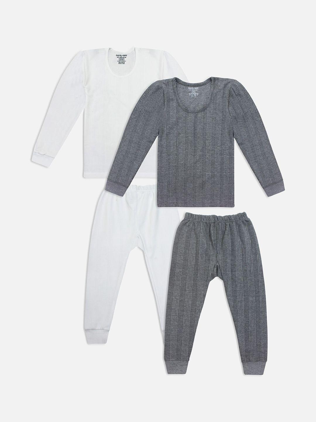 miss & chief kids pack of 2 striped cotton thermal set