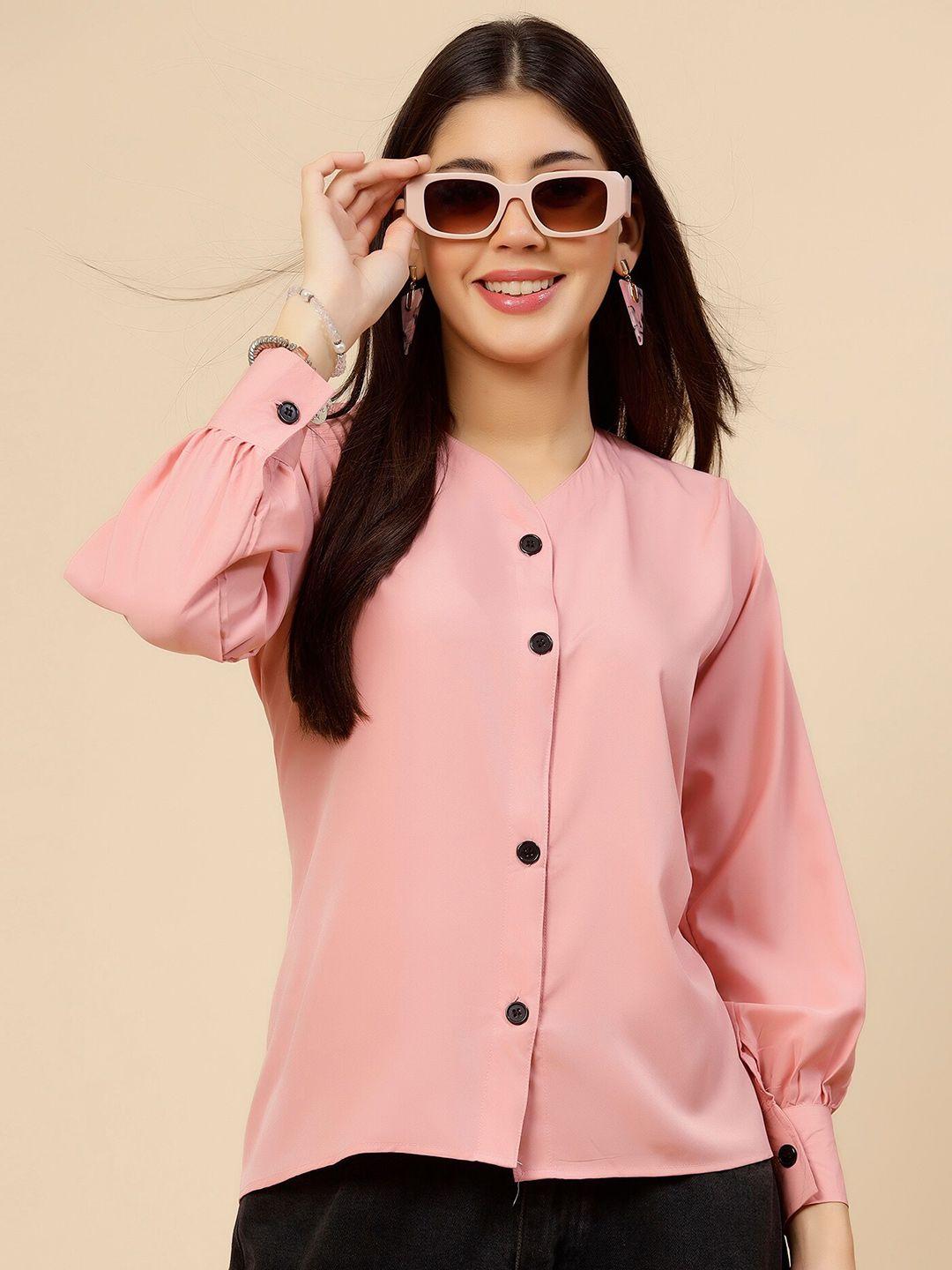 miss ayse mandarin collar crepe shirt style top