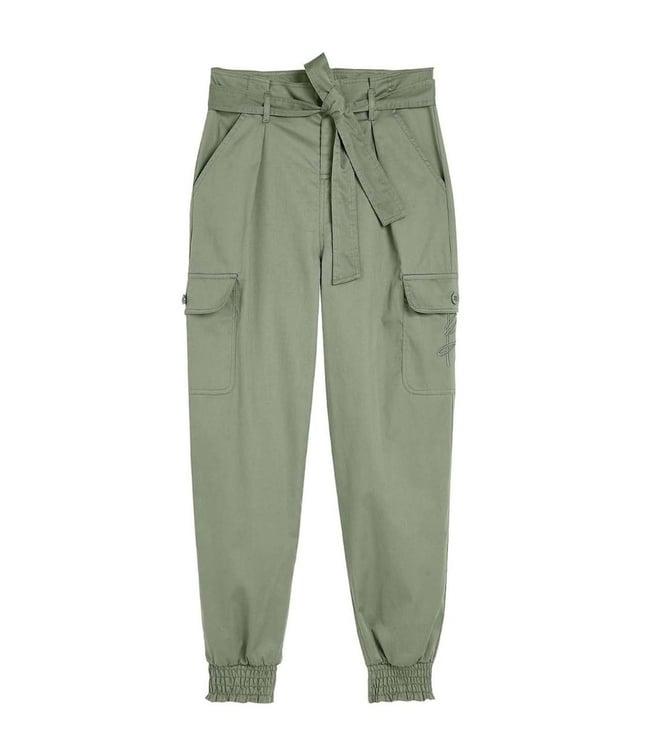 miss blumarine kids green comfort fit cargo pants