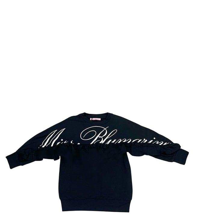 miss blumarine kids white logo straight fit sweatshirt