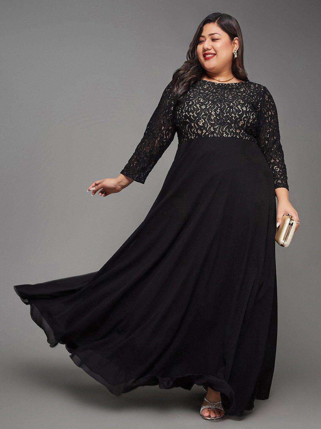 miss chase a+ embellished georgette maxi dress
