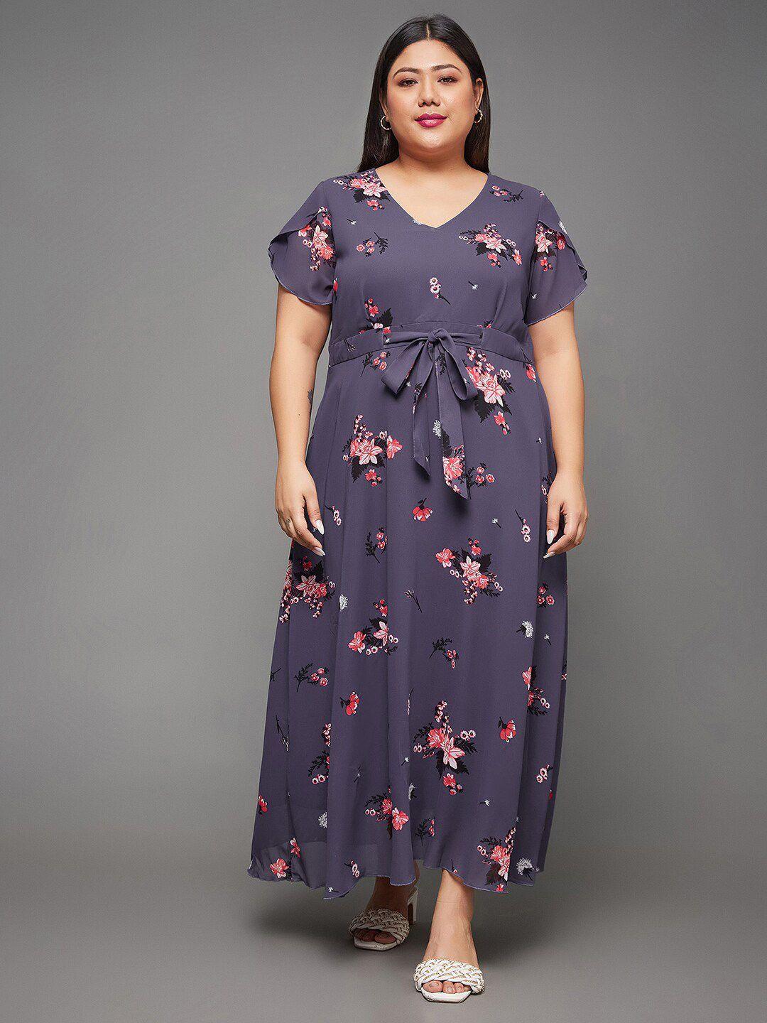 miss chase a+ floral print georgette maxi dress