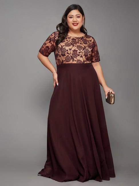 miss chase a+ wine floral print maxi dress