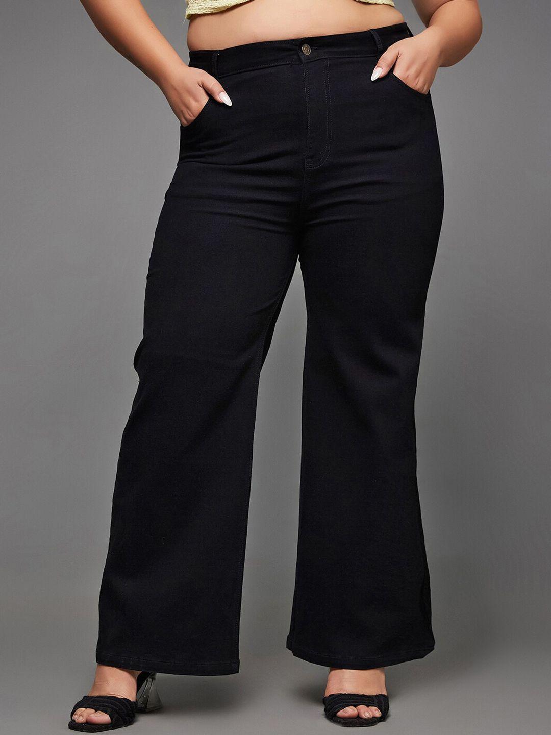 miss chase a+ women wide leg high-rise stretchable jeans