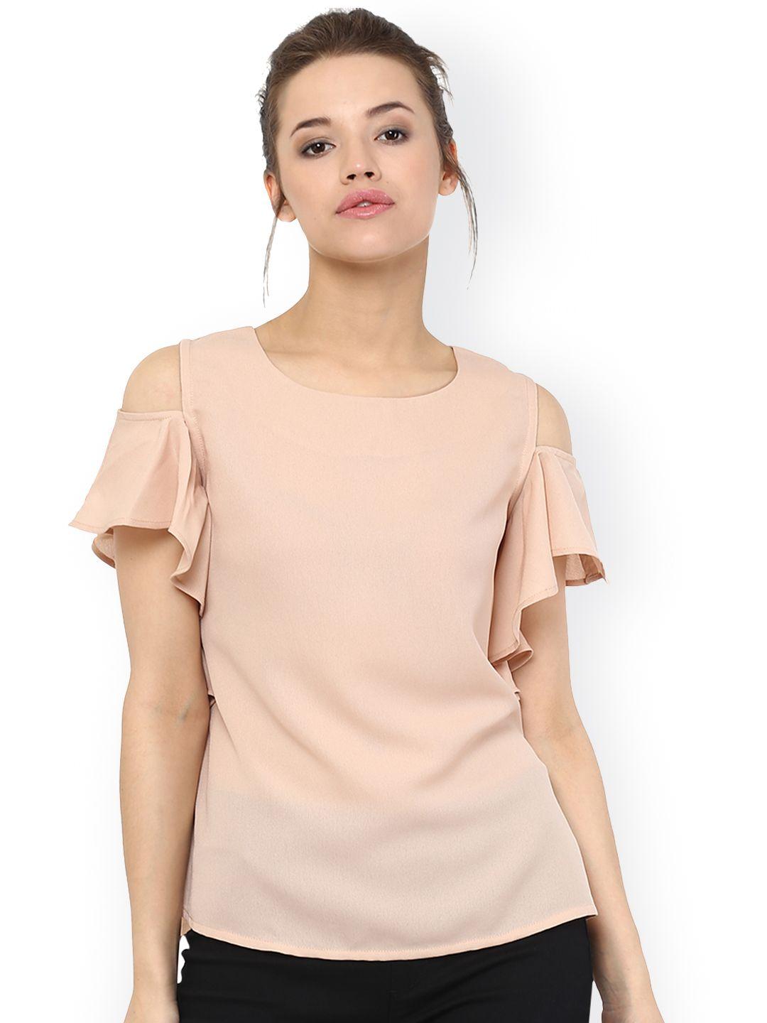 miss chase beige crepe top