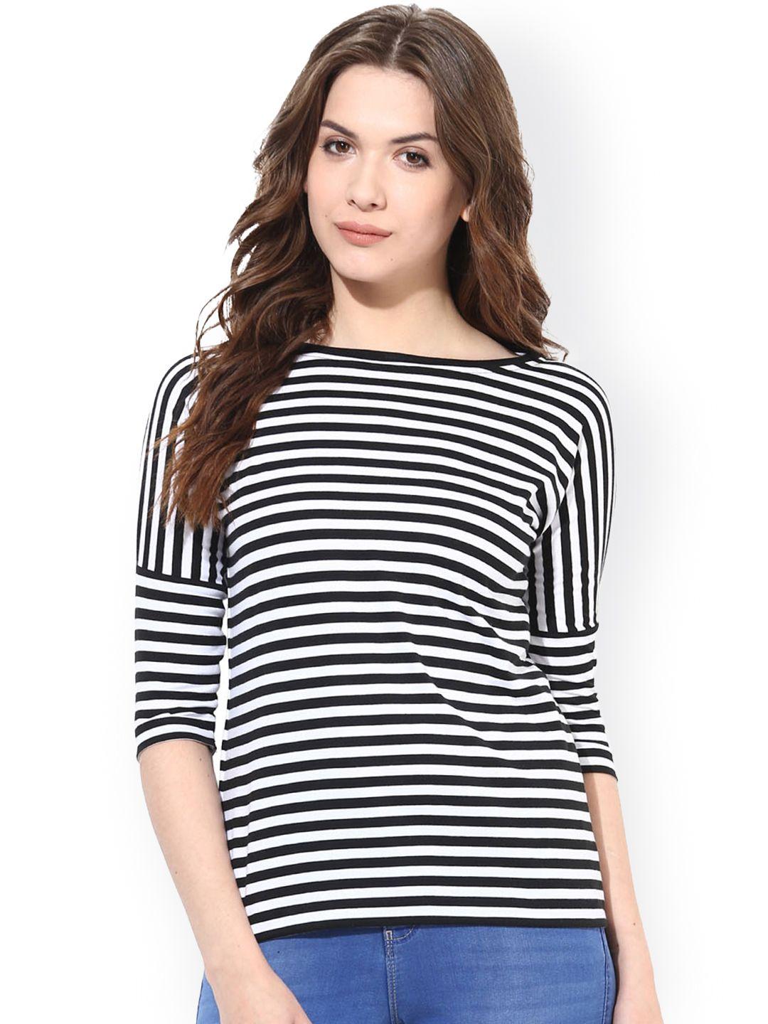 miss chase black & white striped top