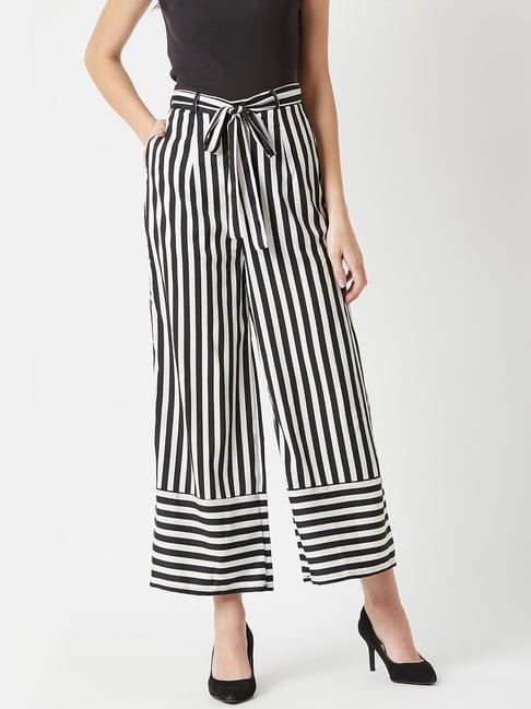 miss chase black & white stripes trousers