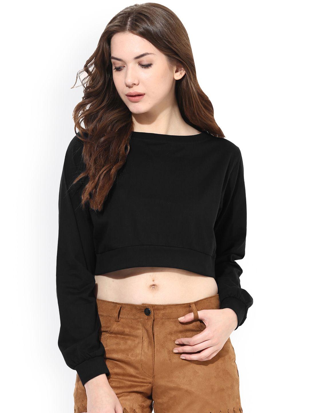 miss chase black crop top