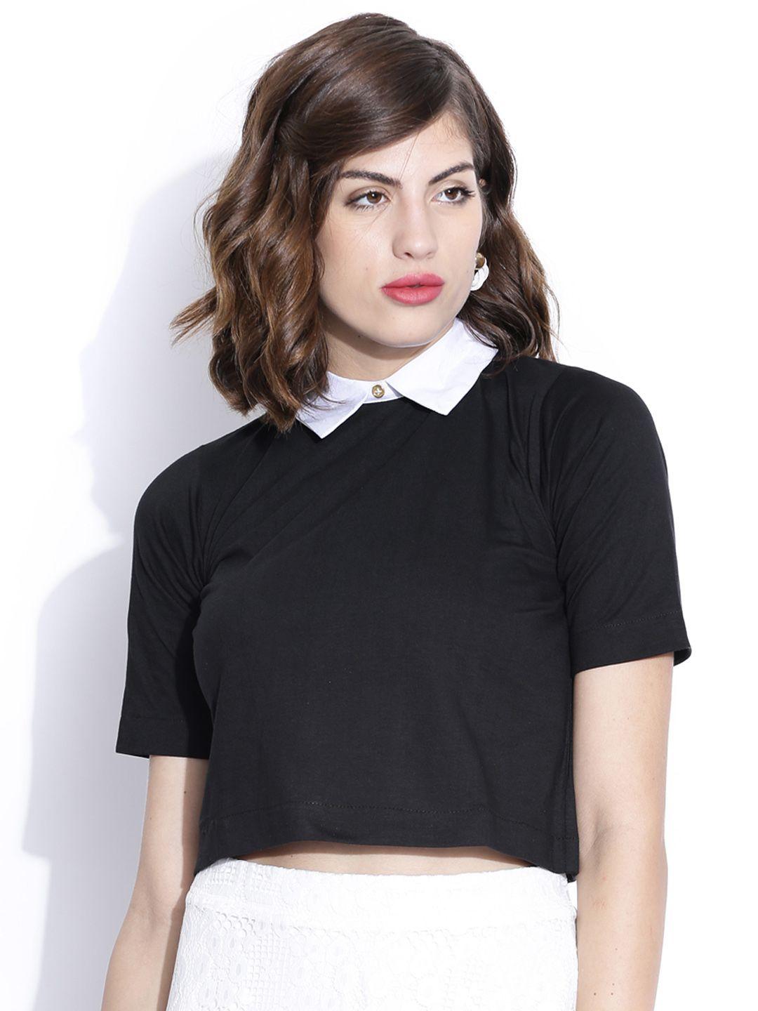 miss chase black crop top