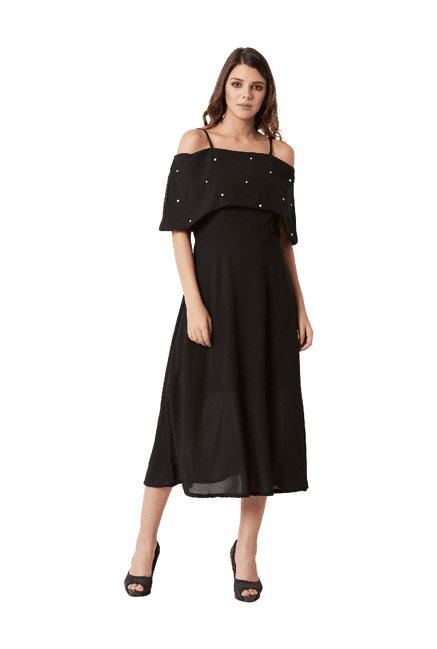 miss chase black embellished dress