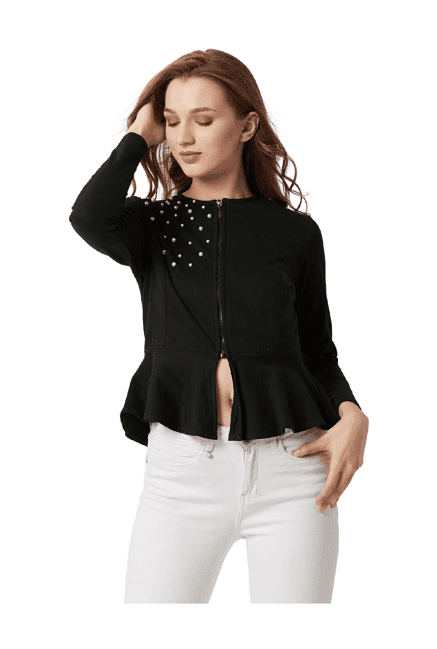 miss chase black embellished jacket