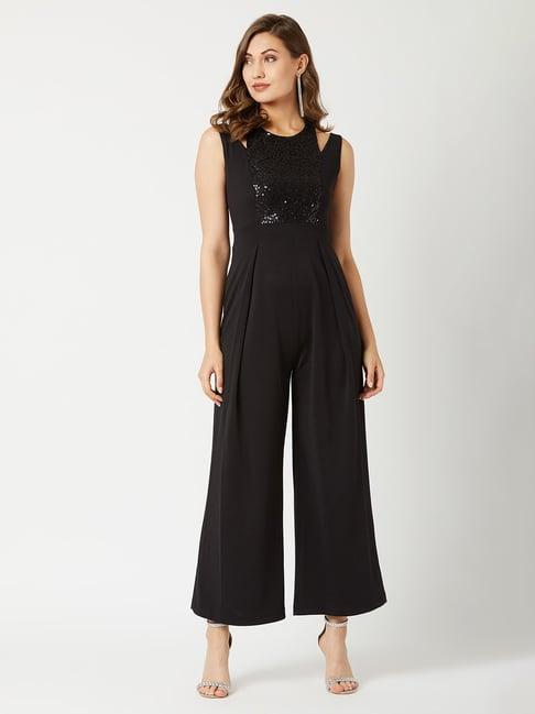 miss chase black embellished jumpsuit