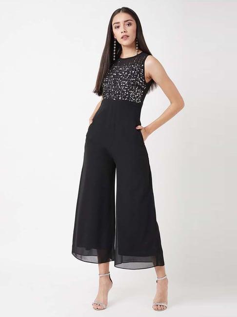 miss chase black embellished jumpsuit