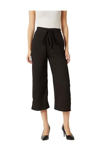 miss chase black high rise culottes