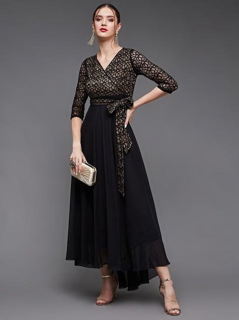 miss chase black lace maxi dress