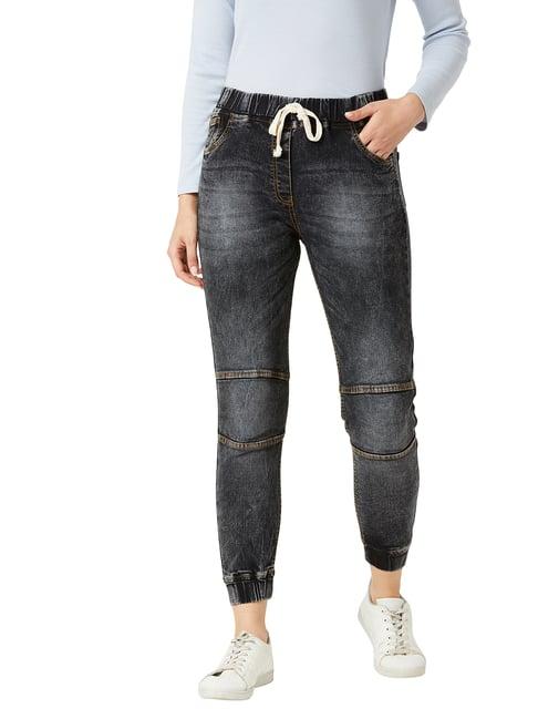 miss chase black mid rise jogger jeans