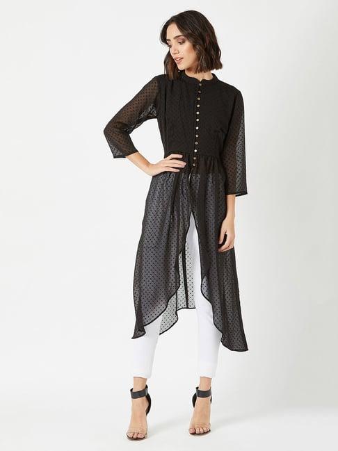 miss chase black self design tunic