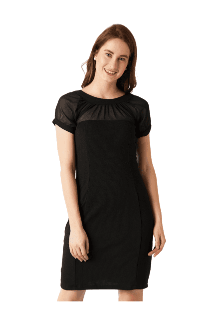 miss chase black slim fit above knee dress