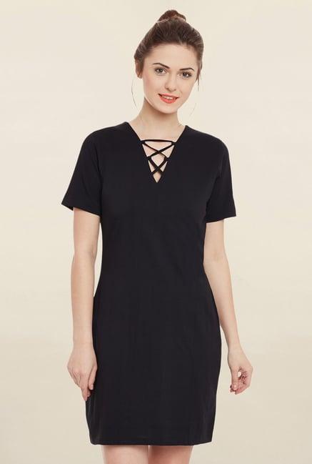 miss chase black slim fit dress