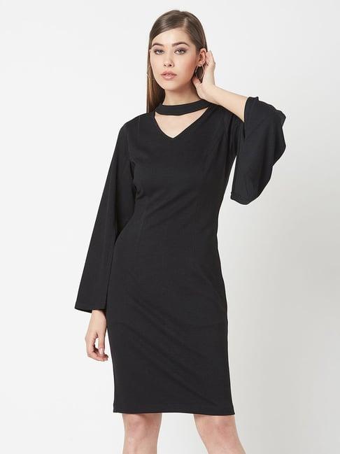 miss chase black slim fit dress