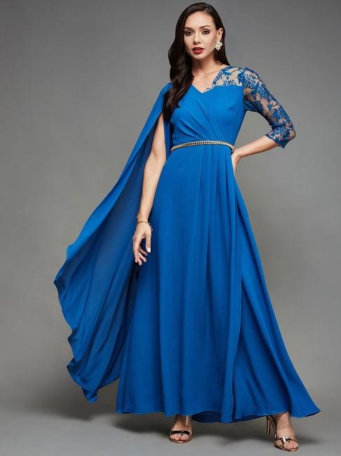 miss chase blue embellished maxi dress