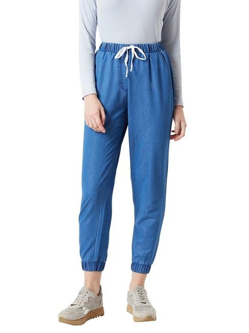 miss chase blue regular fit joggers