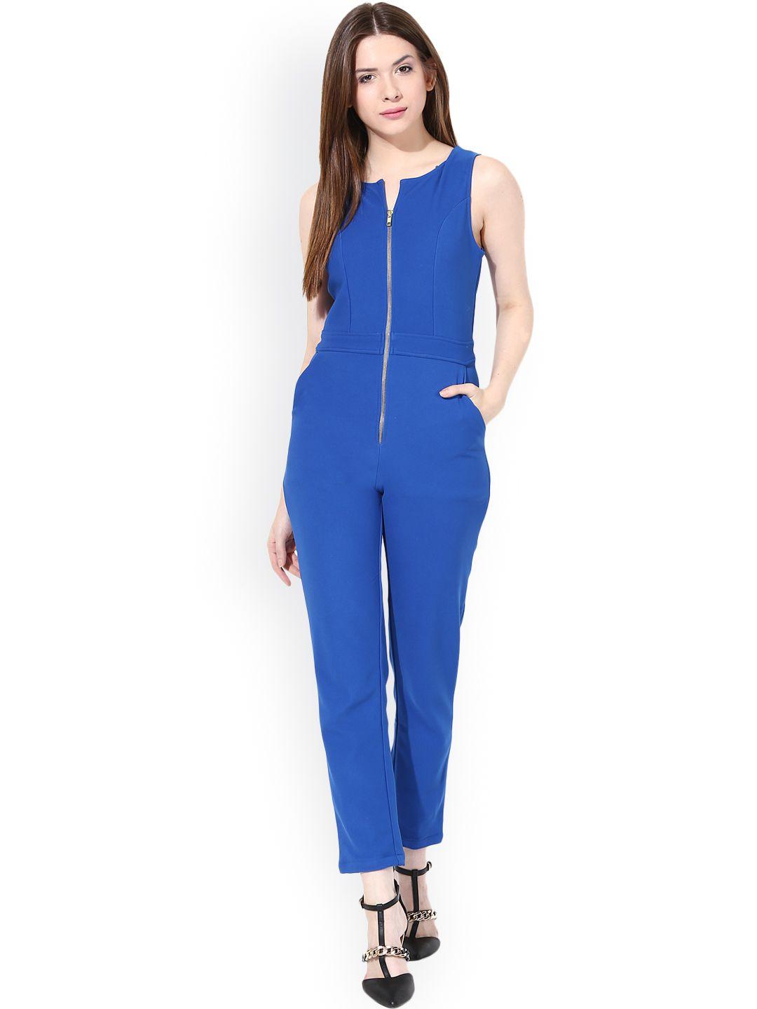 miss chase blue slim fit jumpsuit