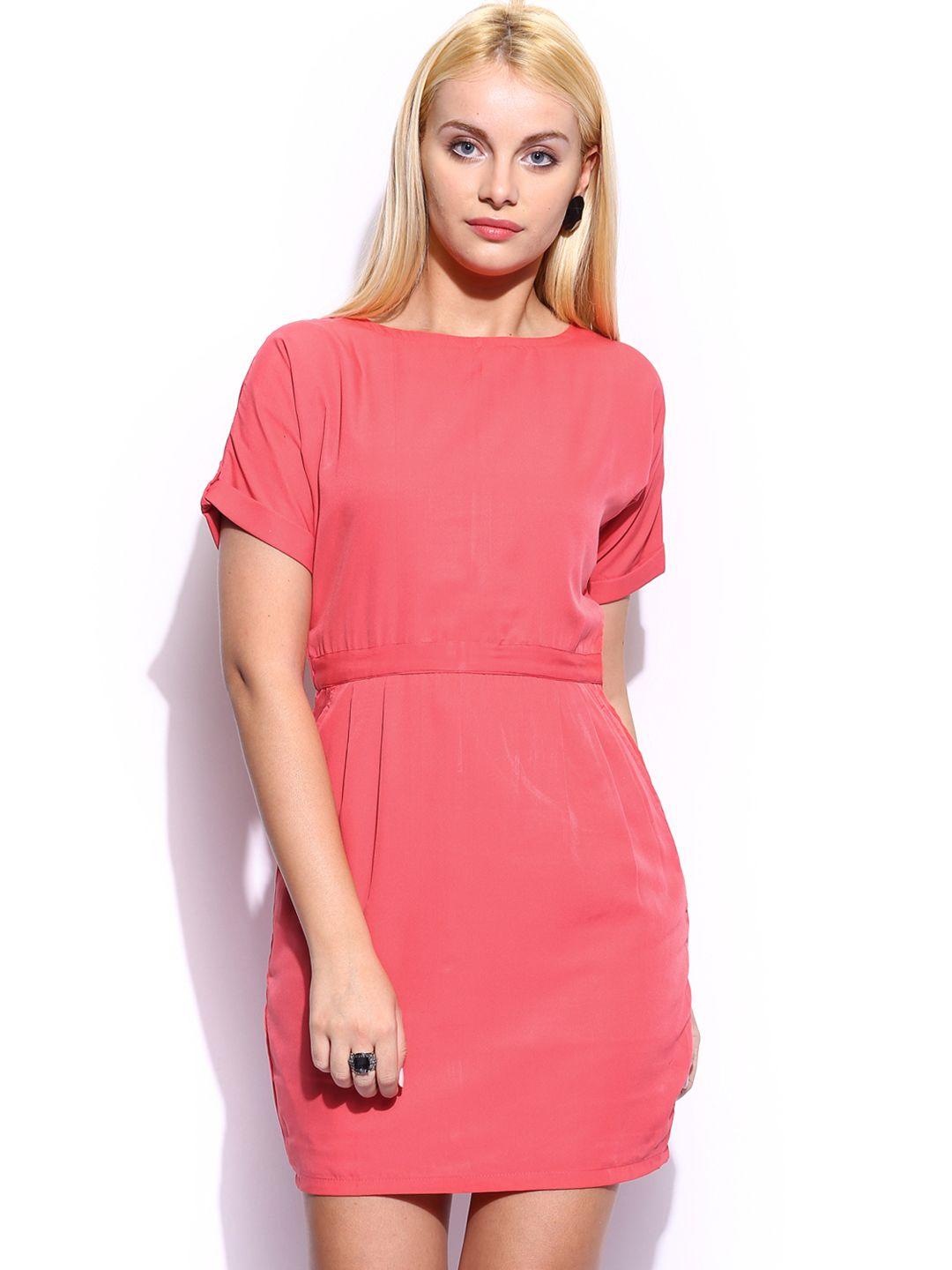 miss chase coral pink night shift belted tailored dress