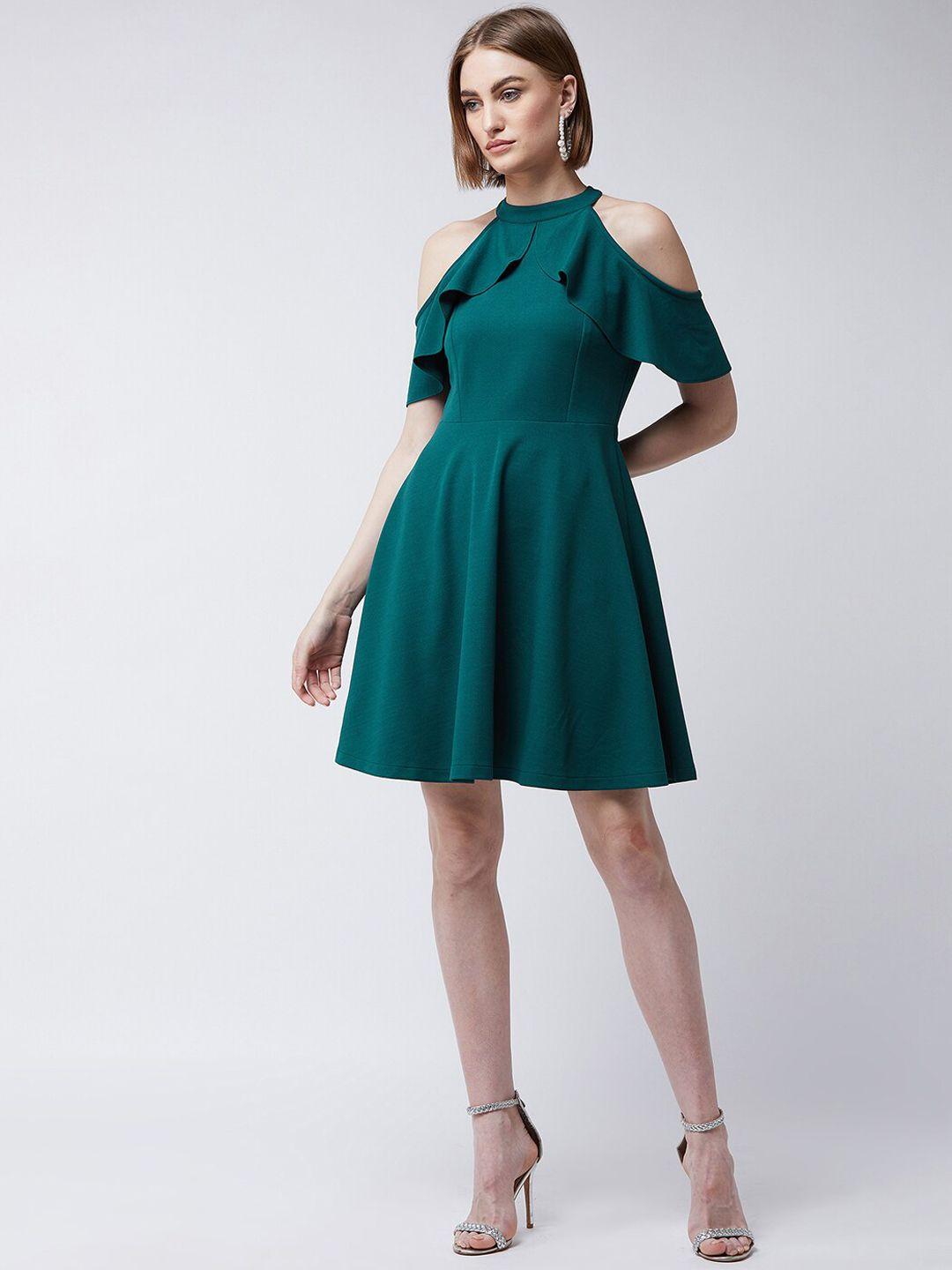 miss chase green crepe dress