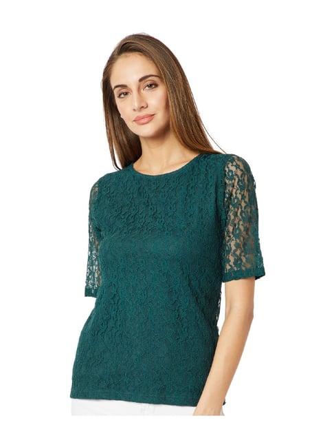 miss chase green lace top