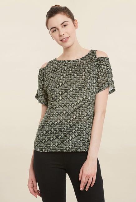 miss chase green printed top