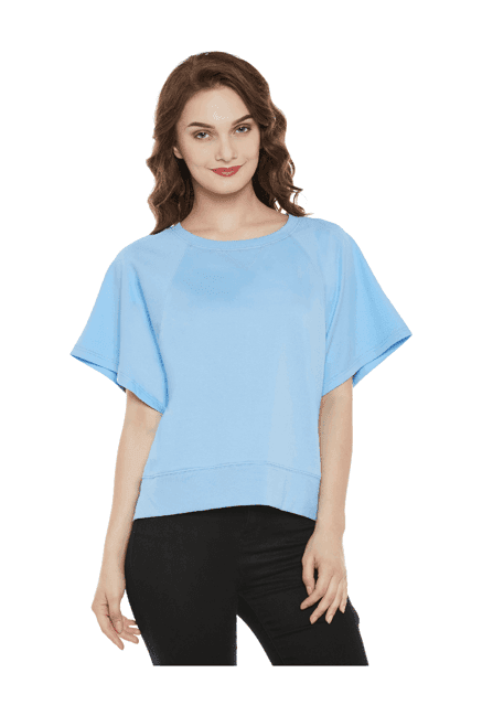 miss chase light blue cotton top