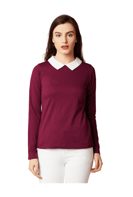 miss chase magenta cotton top