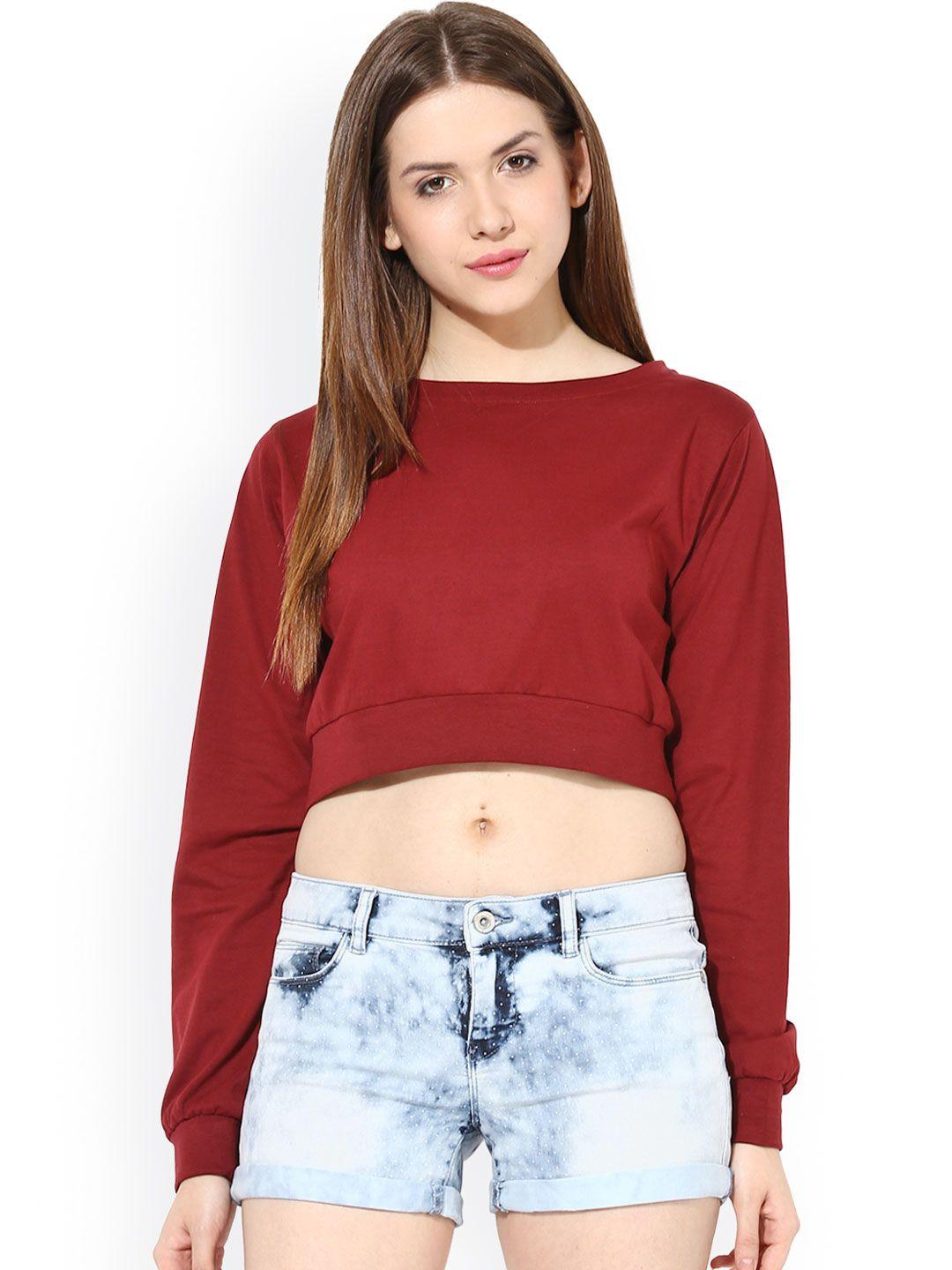 miss chase maroon crop top
