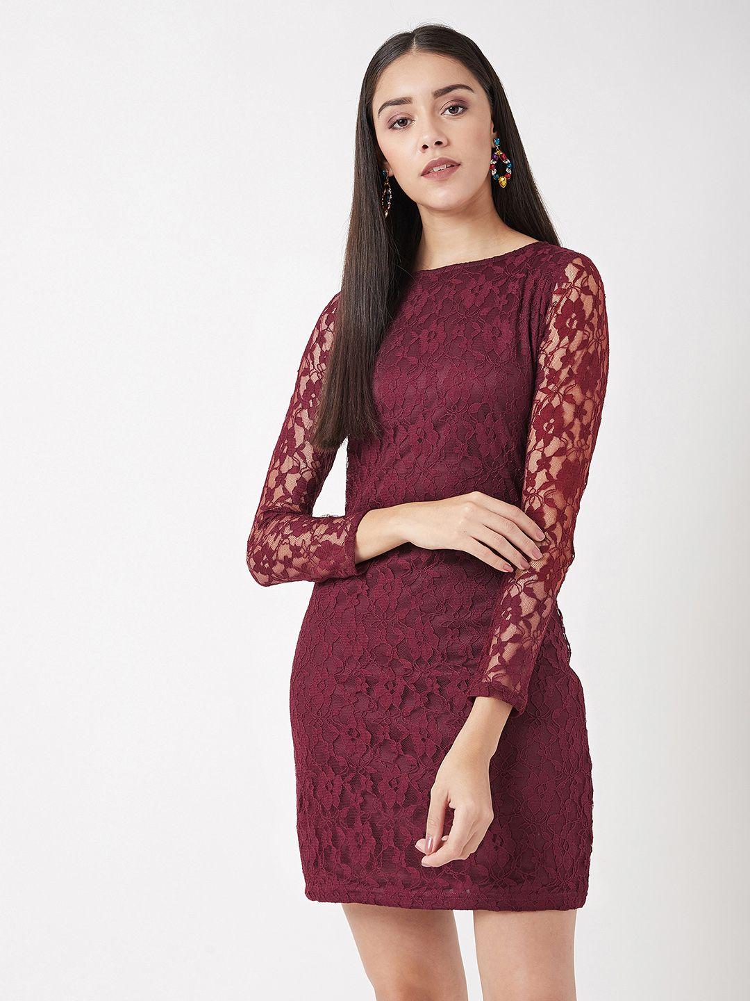 miss chase maroon sheath party dress