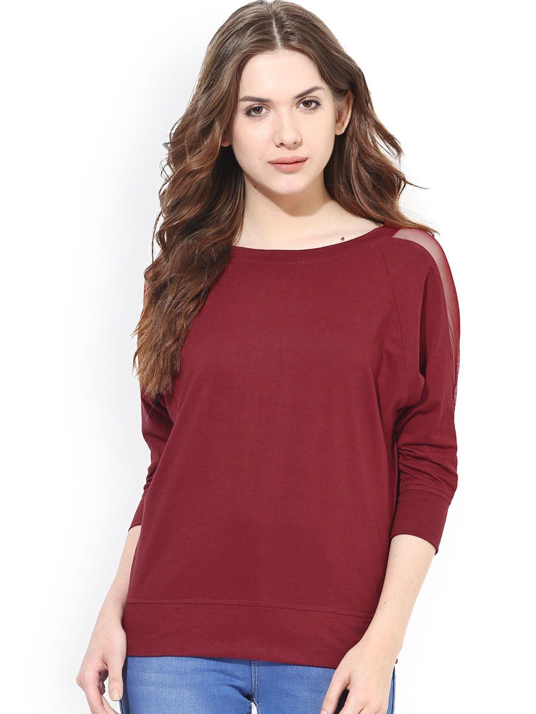 miss chase maroon top