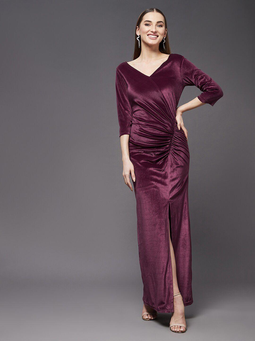 miss chase mauve chiffon maxi dress