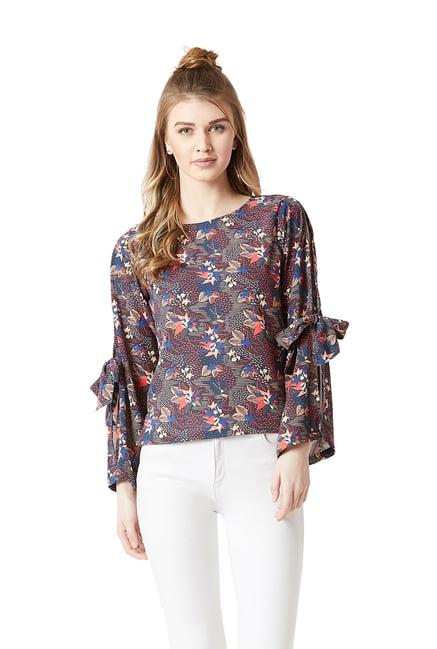 miss chase multicolored floral print top
