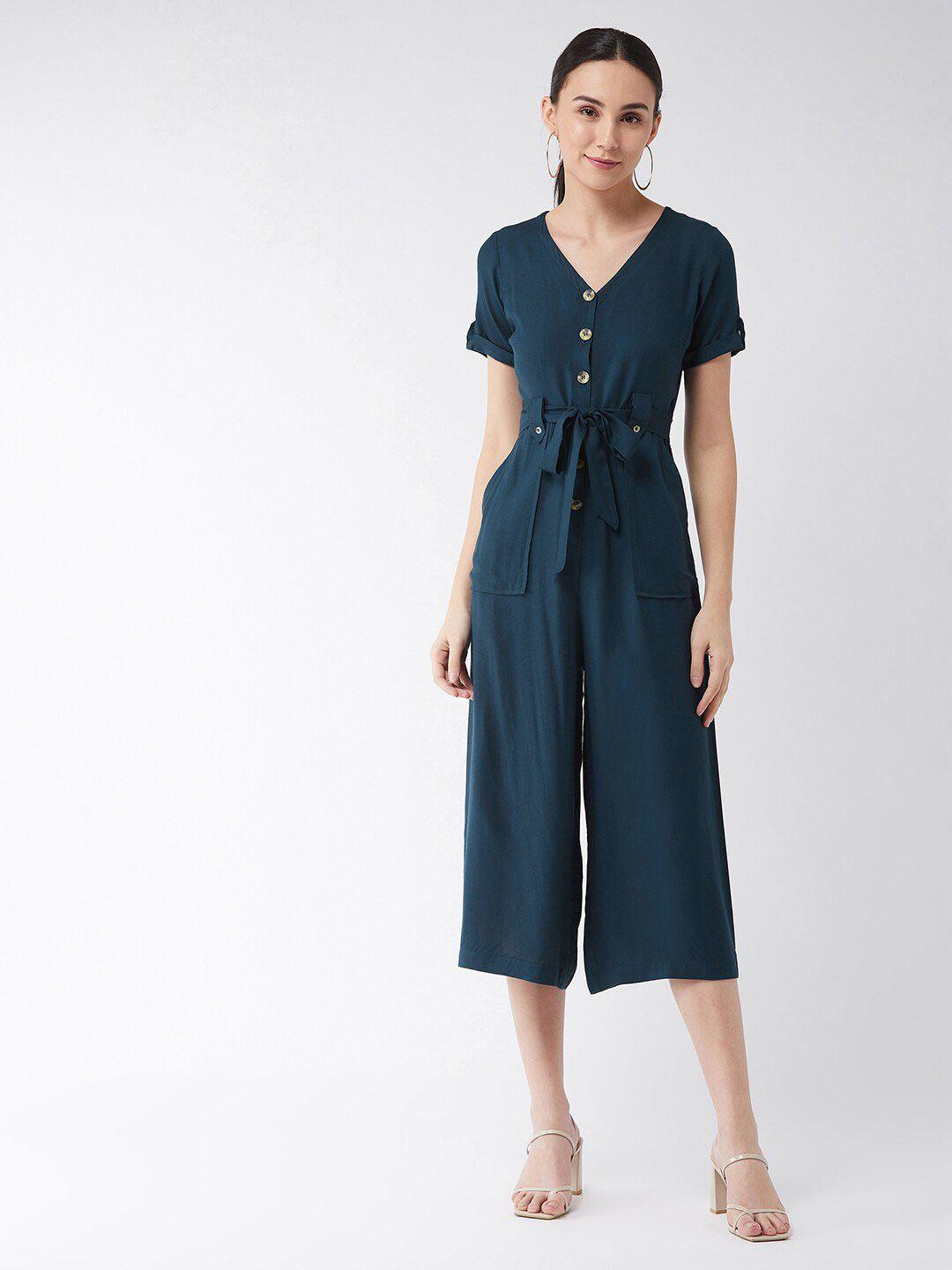 miss chase navy blue culotte jumpsuit