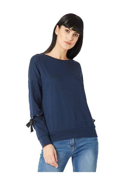 miss chase navy full sleeves sweatshirt