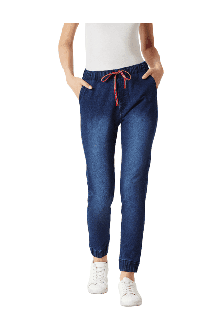 miss chase navy regular fit joggers