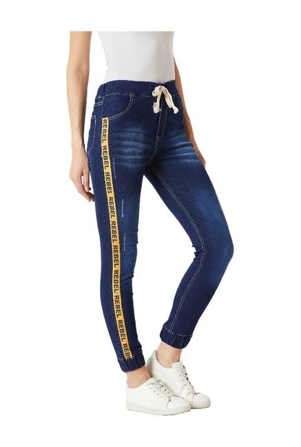 miss chase navy relaxed fit joggers