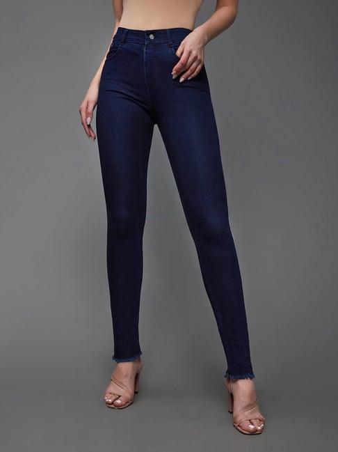 miss chase navy relaxed fit mid rise jeans