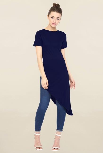 miss chase navy solid top