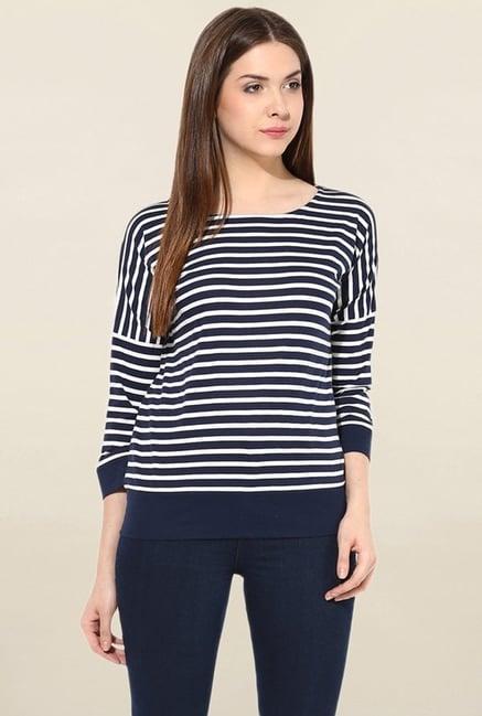 miss chase navy striped top