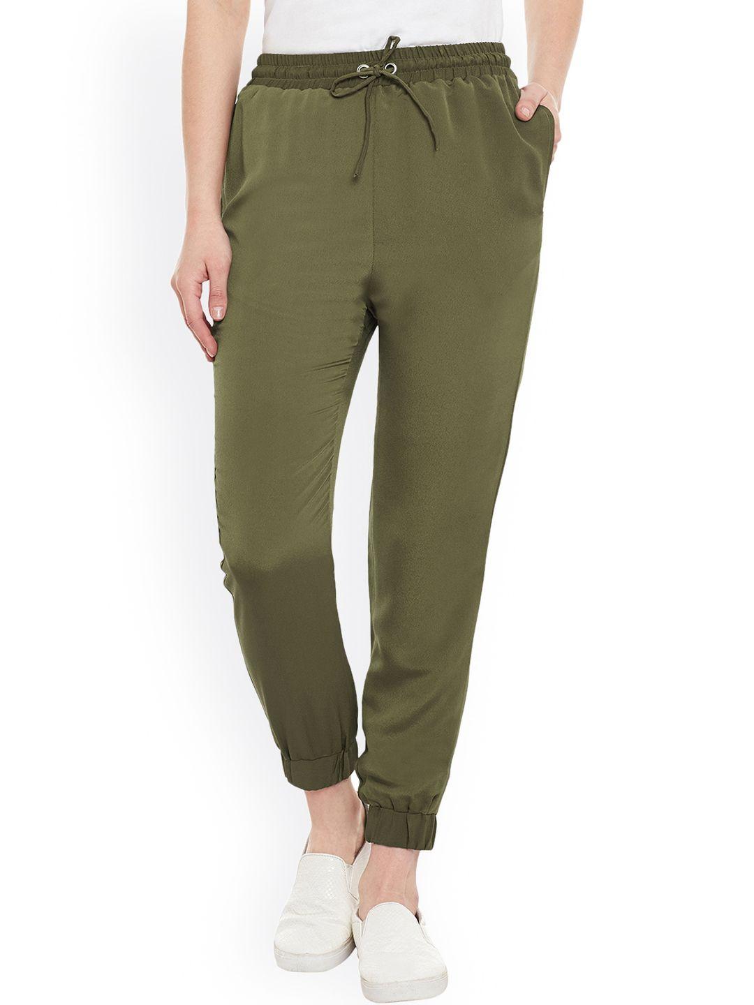 miss chase olive green jogger trousers