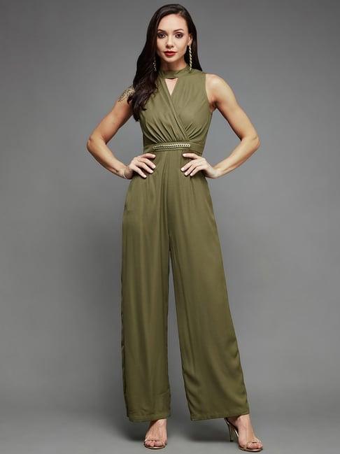 miss chase olive maxi jumpsuit