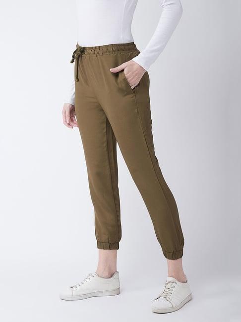 miss chase olive relaxed fit high rise regular length joggers