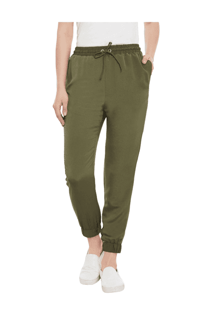 miss chase olive relaxed fit joggers