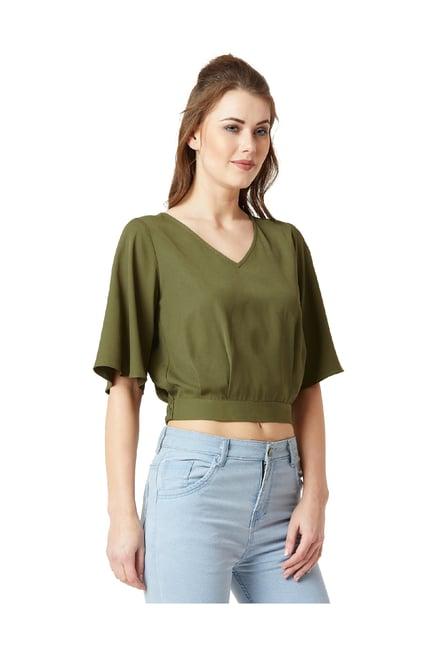 miss chase olive v neck top